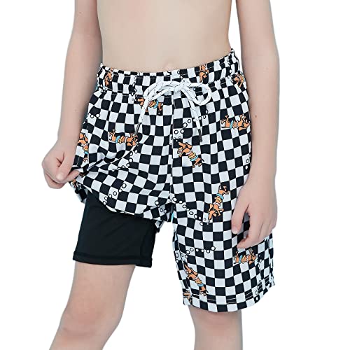 Arcweg Badehose Jungen Sommer Badeshorts Schnelltrocknend Boardshorts mit Kompression Liner 2 in 1 und Verstellbarem Tunnelzug Kinder Strand Schwimmhose 8-16 Jahre von Arcweg