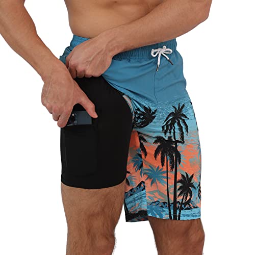 Arcweg Badehose für Herren Badeshorts mit Kompression 2 in 1 Swimming Shorts Schnelltrocknend Männer Kurz Strandhose Mit Reißverschlusstasche Strandshorts L （EU） von Arcweg