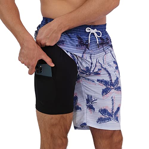 Arcweg Badehose für Herren Badeshorts mit Kompression 2 in 1 Swimming Shorts Schnelltrocknend Männer Kurz Strandhose Mit Reißverschlusstasche Strandshorts S （EU） von Arcweg