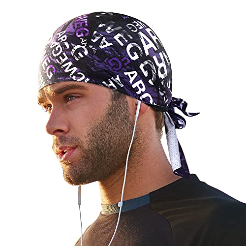 Arcweg Bandana Cap Laufmütze Atmungsaktiv Schnelltrocknend Kopftuch Pirat Kappe UV Schutz Bandanas mit verstellbar Band Radsport Fahrrad Kopfbedeckung Sommermütze Schweißabsorbierend UPF 50+ von Arcweg