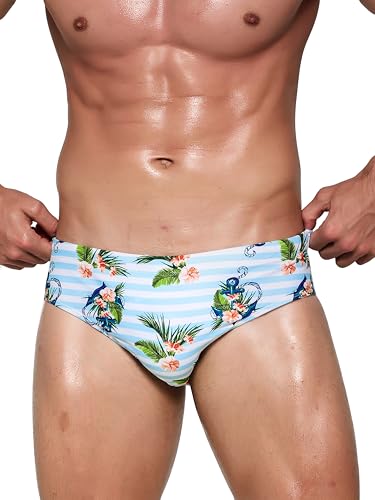 Arcweg Herren-Badehose Slip Niedrige Taille Mitherausnehmbarem Polster Elastisch Strand-Shorts Unterwasche XL(EU) von Arcweg