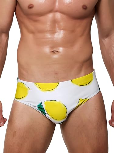 Arcweg Herren-Badehose Slip Niedrige Taille Mitherausnehmbarem Polster Elastisch Strand-Shorts Unterwasche XL(EU) von Arcweg