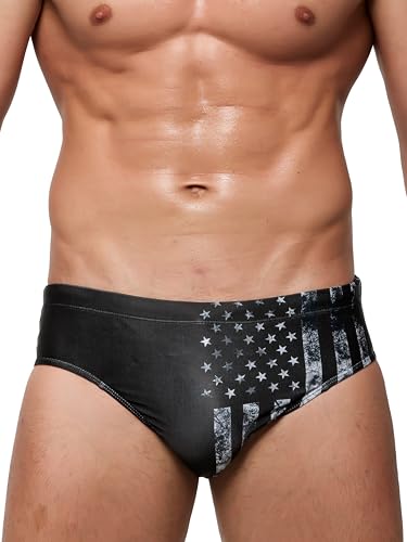 Arcweg Herren-Badehose Slip Niedrige Taille Mitherausnehmbarem Polster Elastisch Strand-Shorts Unterwasche XXL(EU) von Arcweg