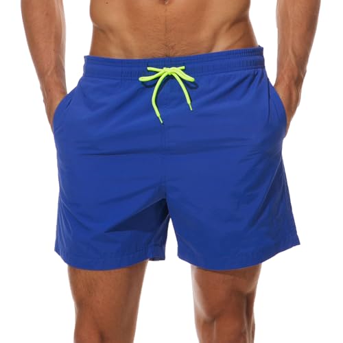 Arcweg Herren Jungen Badeshorts Kurz Badehose Vielfarbig Schnelltrocknend Beachshorts Boardshorts Strand Shorts Blau L(EU) von Arcweg