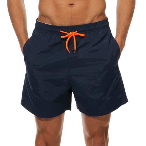 Arcweg Herren Jungen Badeshorts Kurz Badehose Vielfarbig Schnelltrocknend Beachshorts Boardshorts Strand Shorts New Dunkelblau S(EU) von Arcweg