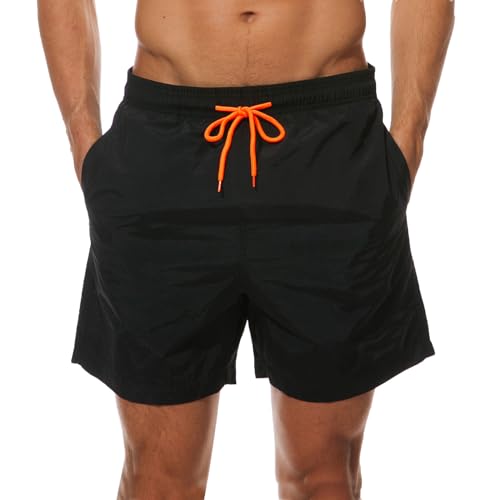 Arcweg Herren Jungen Badeshorts Kurz Badehose Vielfarbig Schnelltrocknend Beachshorts Boardshorts Strand Shorts New Schwarz L(EU) von Arcweg