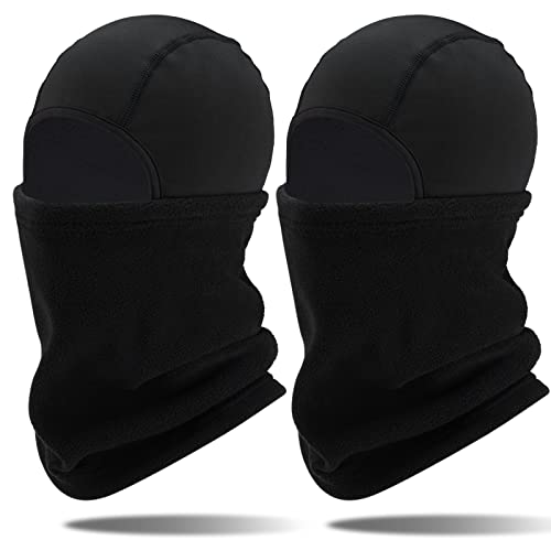 Arcweg Sturmhaube Balaclava Winter Kinder Skimaske Jungen Mädchen Atmungsaktiv Sturm Haube Antistatisch Sturmmaske Warm Motorradmaske Elastizität Winddicht für Motorrad Fahrrad Laufen Schwarz 2PCS von Arcweg