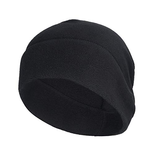 Arcweg Wintermütze Herren Sport Radmütze Damen Elastisch Beanie Thermo Laufmütze Winter Mütze Kopfbedeckung Skimütze Fleece Cap für Laufen Skifahren Radfahren Snowboarden Schwarz von Arcweg