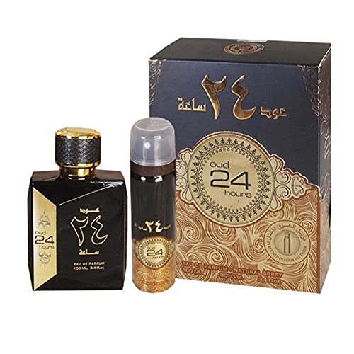 Ard Al Zaafaran Oud-24 Hours Unisex Eau de Parfum, Spray-Duft mit 200 ml Deo-Oud-Duft, 100 ml von Ard al Zaafran