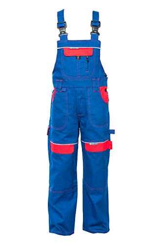 Ard-KG KINDERLATZHOSE IN BLAU ROT Mädchenhose Jungenhose Jungen Gartenhose Freizeithose Latzhose Kinder Anzug Overalls Arbeitshose Kinderhose Hose Lätzchen und Klammer Unisex (104 cm) von Ard-KG