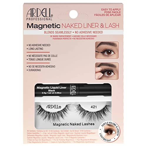 ARDELL Magnetic Liner Kit Naked Lash 421 - Magnetische Wimpern aus Echthaar mit magnetischem Eyeliner, kein Wimpernkleber notwendig | einfaches Anbringen, vegan & wieder verwendbar von Ardell