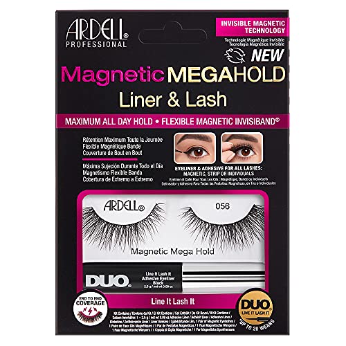 ARDELL Magnetic Megahold Wimpern magnetisch (056) - Magnetische Wimpern im Set mit magnetischem Eyeliner, durchgehend magnetisches Wimpernband für ultra Halt | vegan & wieder verwendbar von Ardell