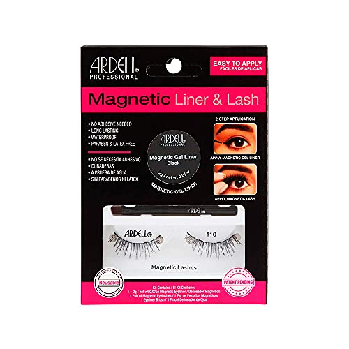 ARDELL Professional Magnetic Liner & Lash, magnetischer Eyeliner mit 1 Paar magnetische Wimpern, einfaches Anbringen, wasserfest und wiederverwendbar aus Echthaar, das Original (Style 110) von Ardell