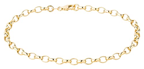 Ardeo Aurum Damen Armband aus 375 Gold Gelbgold Ankerkette Charm 4,0 mm Breite und 18 cm Länge mit Karabinerverschluss von Ardeo Aurum