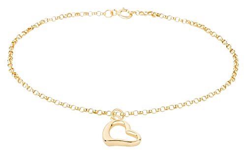 Ardeo Aurum Damen Armband aus 375 Gold Gelbgold Charm Ankerkette 1,5 mm Breite und 18 cm Länge mit Federringverschluss von Ardeo Aurum