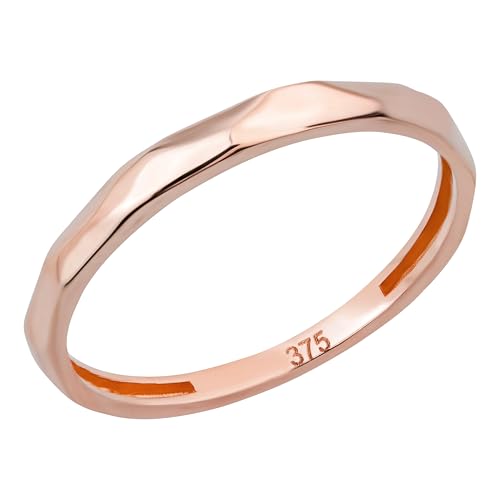 Ardeo Aurum Damen Goldring aus 375 Gold schmal Vorsteckring Ansteckring Stapelring Roségold Größe 52 von Ardeo Aurum