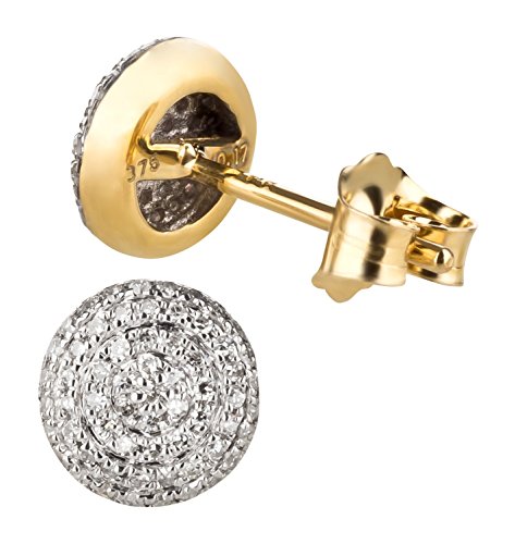 Ardeo Aurum Damen Ohrringe-Ohrstecker aus 375 Gold Gelbgold mit 0,17 ct Diamant Brillant Kreis-rund von Ardeo Aurum