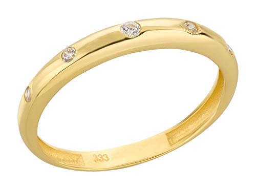 Ardeo Aurum Damenring aus 333 Gold Gelbgold mit Zirkonia im Brillant-Schliff Antragsring Verlobungsring von Ardeo Aurum