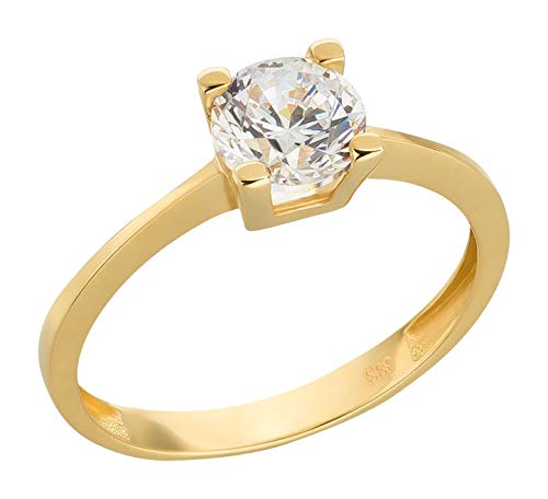 Ardeo Aurum Damenring aus 333 Gold Gelbgold mit Zirkonia im Brillant-Schliff Solitär-Ring Verlobungsring von Ardeo Aurum
