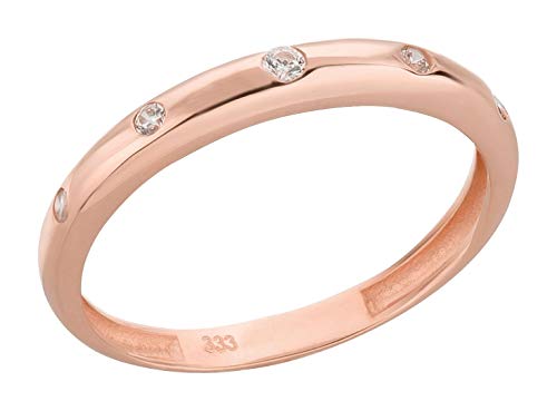 Ardeo Aurum Damenring aus 333 Gold Roségold mit Zirkonia im Brillant-Schliff Antragsring Verlobungsring von Ardeo Aurum