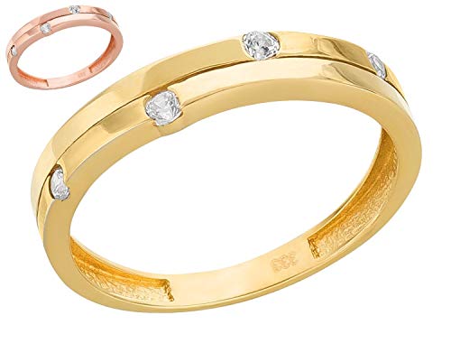 Ardeo Aurum Damenring aus 333 Gold Rosegold mit Zirkonia im Brillant-Schliff Verlobungsring von Ardeo Aurum