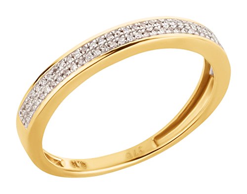 Ardeo Aurum Damenring aus 375 Gold Gelbgold mit 0,1 ct Diamant Brillant Memory-Ring Eternity Verlobungsring von Ardeo Aurum