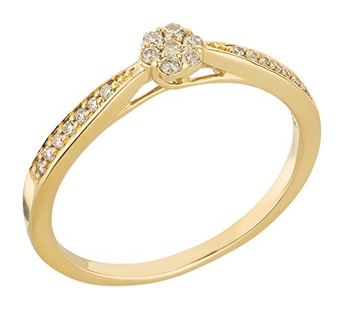 Ardeo Aurum Damenring aus 375 Gold Gelbgold mit 0,14 ct Diamant Brillant Solitär Verlobungsring von Ardeo Aurum