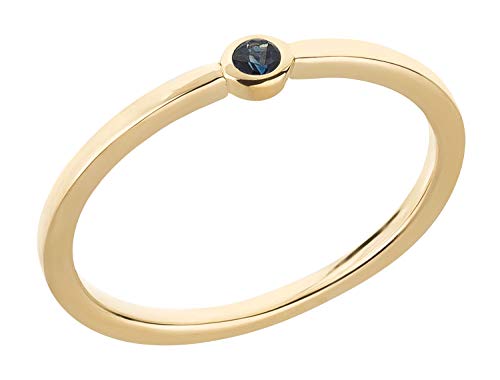 Ardeo Aurum Damenring aus 375 Gold Gelbgold mit natürlichem Smaragd grün im Solitär-Stil schmal Vorsteckring Gr. 60 von Ardeo Aurum