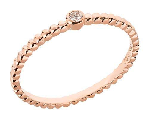 Ardeo Aurum Damenring aus 375 Gold Roségold mit 0,03 ct Diamant Brillant in Zargenfassung Solitär-Kugeln-Ring Verlobungsring Gr. 58 von Ardeo Aurum
