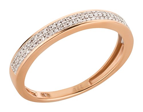 Ardeo Aurum Damenring aus 375 Gold Rosegold mit 0,1 ct Diamant Brillant Memory-Ring Eternity Verlobungsring von Ardeo Aurum