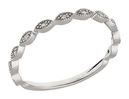 Ardeo Aurum Damenring aus 375 Gold Weißgold mit 0,05 ct Diamanten Brillant Vorsteckring Stapelring Verlobungsring Gr. 60 von Ardeo Aurum