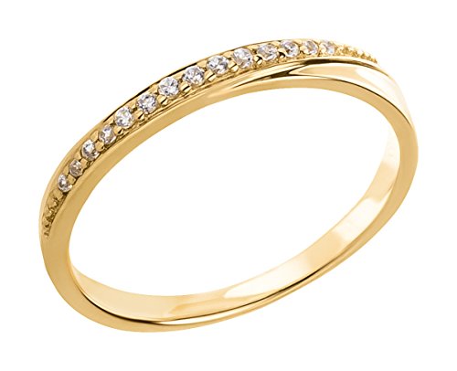 Ardeo Aurum Damenring aus 375 Gold Weißgold mit Zirkonia im Brillant-Schliff Verlobungsring von Ardeo Aurum