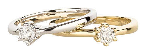Ardeo Aurum Damenring aus 585 Gold Weißgold mit 0,25 ct Diamant Brillant Solitär Verlobungsring Viertelkaräter von Ardeo Aurum