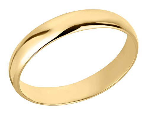 Ardeo Aurum Trauring Unisex Damenring Herrenring aus 375 Gold Gelbgold in 4 mm Breite massiv Ehering Modell 102 Größe 68 von Ardeo Aurum
