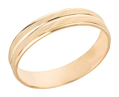 Ardeo Aurum Trauring Unisex Damenring Herrenring aus 375 Gold Gelbgold massiv hochglanz diamantiert Ehering Größe 50 von Ardeo Aurum