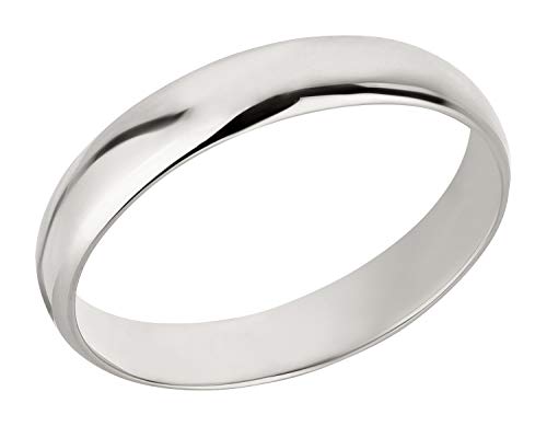 Ardeo Aurum Trauring Unisex Damenring Herrenring aus 375 Gold Weißgold in 4 mm Breite massiv Ehering Modell 102 Größe 61 von Ardeo Aurum
