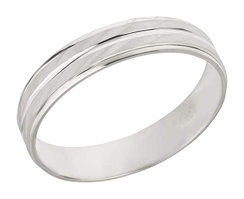 Ardeo Aurum Trauring Unisex Damenring Herrenring aus 375 Gold Weißgold massiv hochglanz diamantiert Ehering Größe 66 von Ardeo Aurum