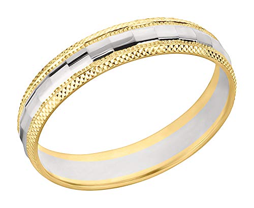 Ardeo Aurum Trauring Unisex Damenring Herrenring aus 375 Gold bicolor Gelbgold Weißgold massiv Ehering Größe 64 von Ardeo Aurum