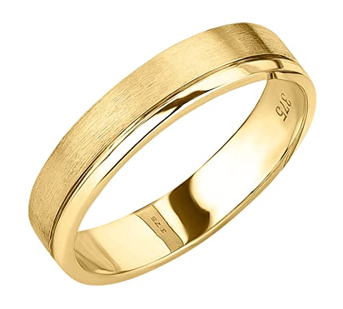 Ardeo Aurum Trauring Unisex Herrenring Damenring aus 375 Gold Gelbgold in 5 mm Breite massiv Ehering Verlobungsring Modell 187 Größe 70 von Ardeo Aurum