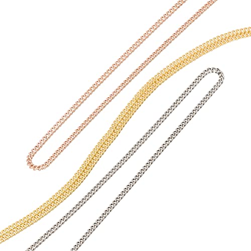 Ardeo Aurum Unisex Damen Herren Kette aus 375 Gold Gelbgold Panzerkette Halskette 1 mm Breite und 50 cm Länge mit Federringverschluss von Ardeo Aurum