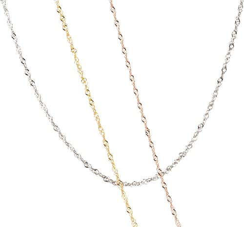 Ardeo Aurum Unisex Damen Herren Kette aus 375 Gold Gelbgold Singapurkette Halskette 1,2 mm Breite und 40 cm Länge mit Karabinerverschluss von Ardeo Aurum