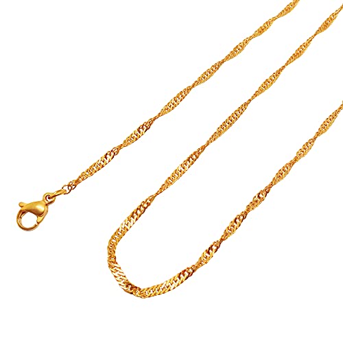 Ardeo Aurum Unisex Damen Herren Kette aus 375 Gold Gelbgold Singapurkette Halskette 1,2 mm Breite und 50 cm Länge mit Karabinerverschluss von Ardeo Aurum