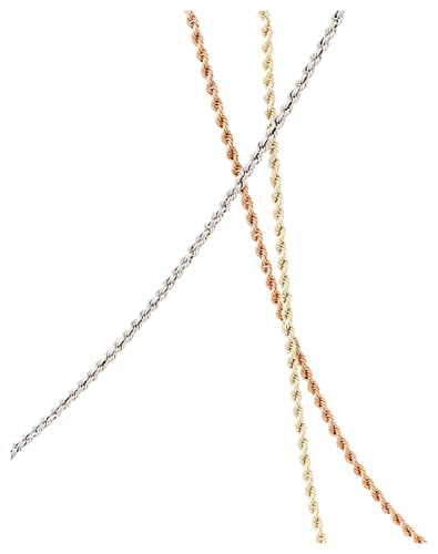 Ardeo Aurum Unisex Damen Herren Kette aus 375 Gold Weißgold Kordelkette Halskette 2,0 mm Breite und 45 cm Länge mit Federringverschluss von Ardeo Aurum