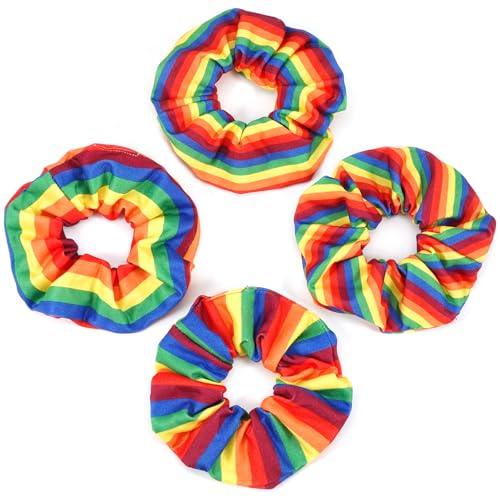 Haargummis in Regenbogenfarben, elastisch, für Damen und Mädchen, bunt gestreift, Regenbogen-Pferdeschwanz-Halter, niedlicher Haarring, Haarschmuck Haargummis in Regenbogenfarben, elastisch, für Damen und Mädchen, bunt gestreift, Regenbogen-Pferdeschwanz-Halter, niedlicher Haarring, Haarschmuck von Ardorchid