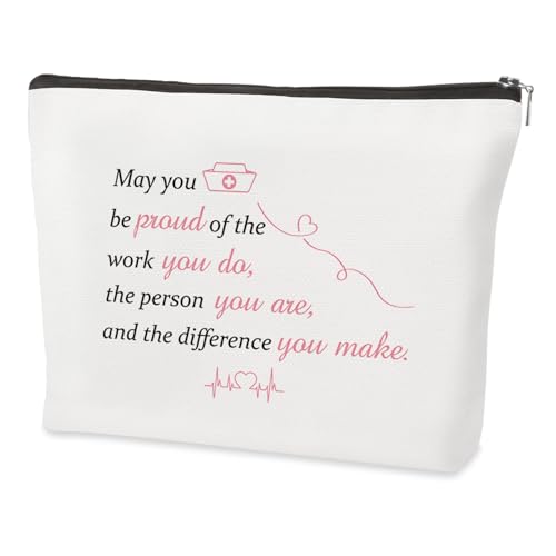 Krankenschwester-Geschenke für Frauen, Make-up-Tasche, Krankenschwester-Geschenke für Frauen, lustige Krankenschwestergeschenke, Geschenke für Krankenschwestern, weiß, Krankenschwester von Ardusnpe