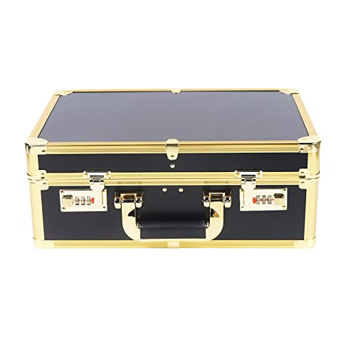 Areao Barber Stylist Koffer, Barber Salon Stylist Carrying Suitcase mit Kombinationsschloss, Tragetasche Haarschneider Werkzeugkasten Tragetasche Organizer für Trimmern Haarschneidemaschinen (Gold) von Areao