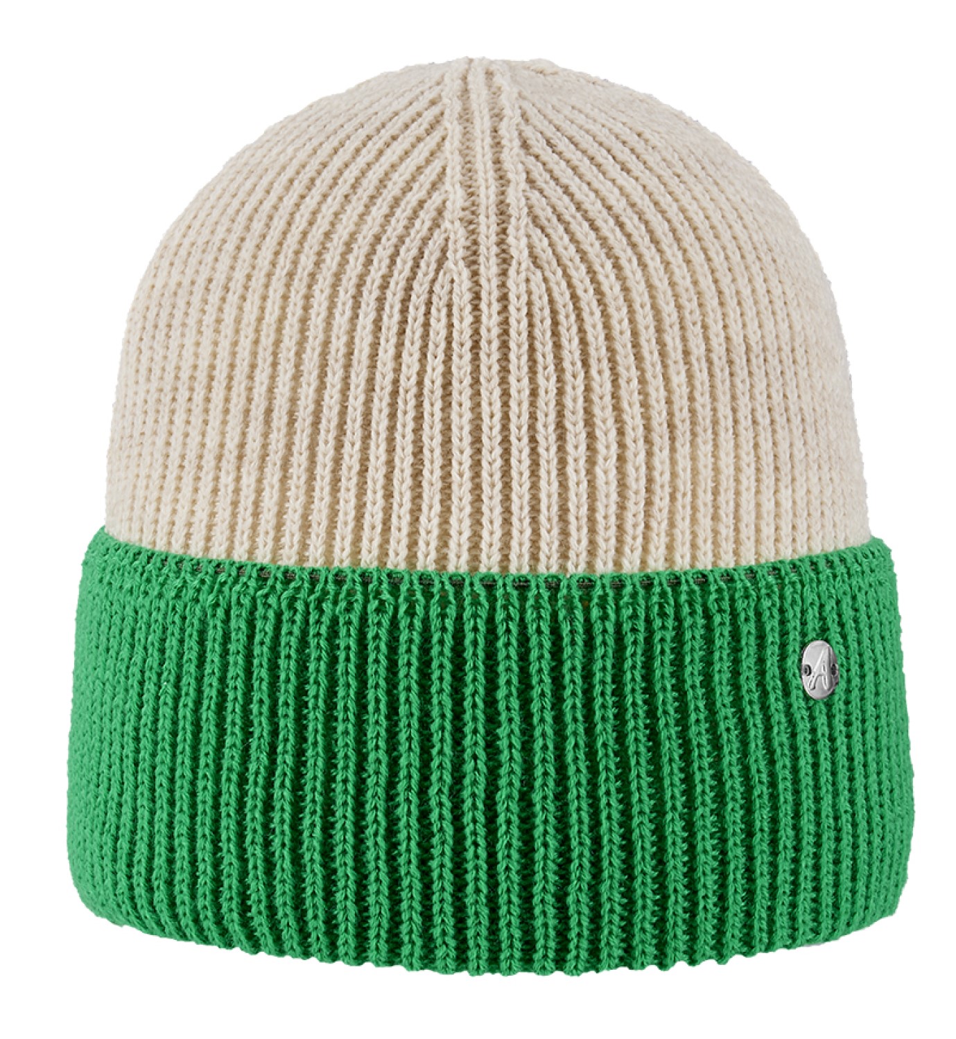 Areco Duotone zweifarbige Beanie Strickmütze mit Umschlag von Areco