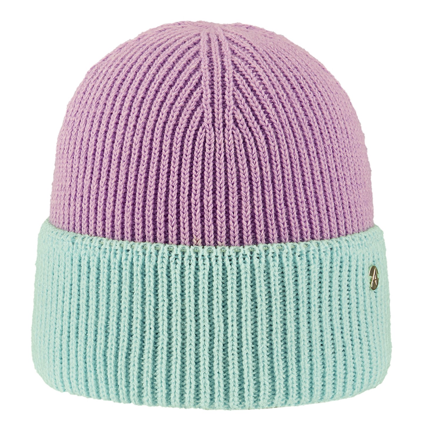 Areco Duotone zweifarbige Beanie Strickmütze mit Umschlag von Areco