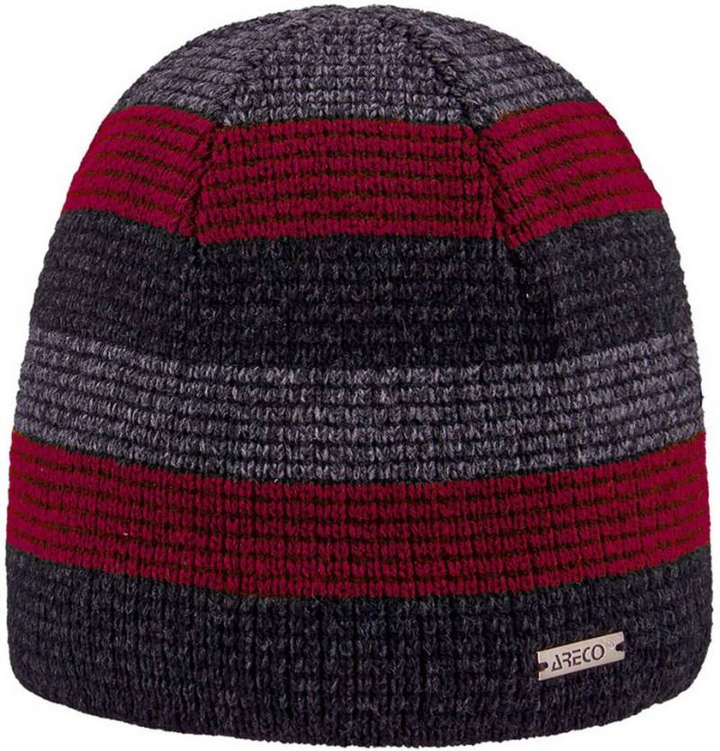 Areco Strickmütze Beanie GRAU-ROT von Areco