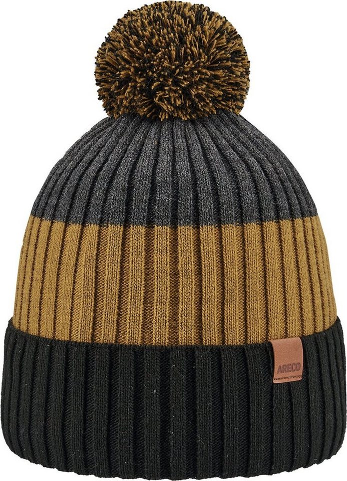 Areco Strickmütze Bommelmütze Juniors GELB von Areco